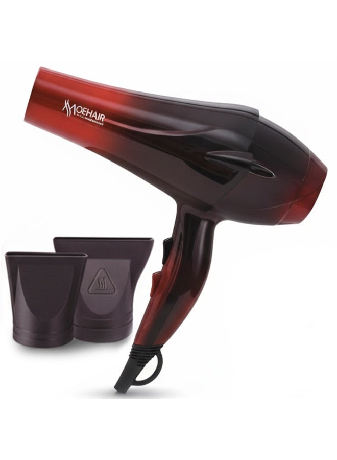 MoeHair MO-7167 Professional Hair Dryer for Women, 4800W High Power with 4 Heat Settings, Hot & Cold Air, Diffuser & Concentrator Nozzles, Fast Drying and Styling for Home Use - Image 1